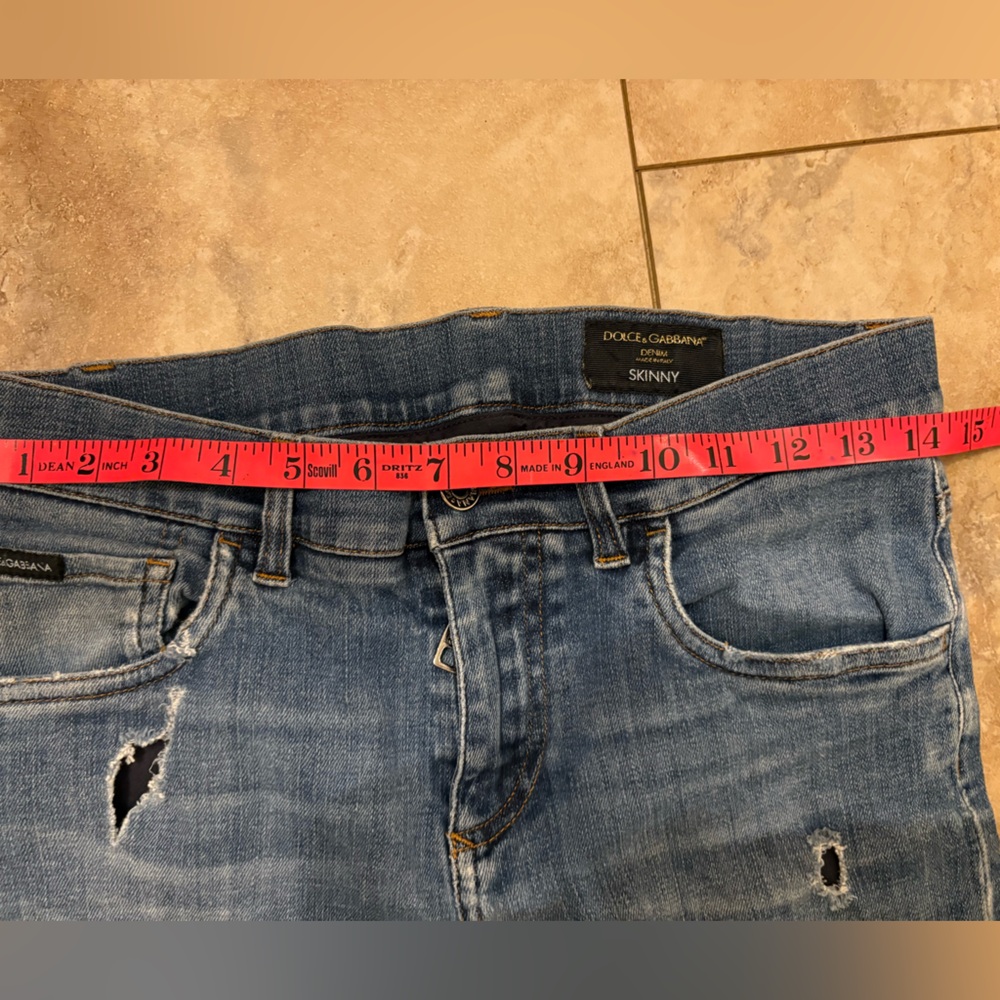 Dolce & Gabbana Logo Plaque Distressed Skinny Jeans Size 46  US Size 10 - Picture 15 of 16